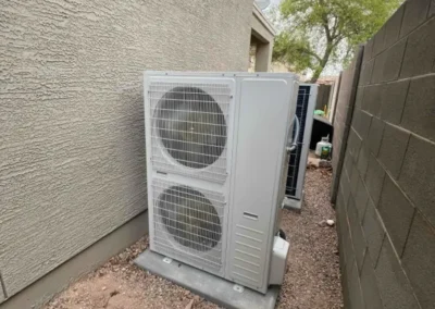 Two outdoor ductless AC units installed at a Mesa, AZ home