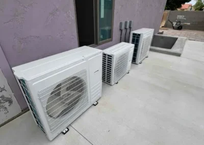 Multiple outdoor AC units installed at a Mesa, AZ home