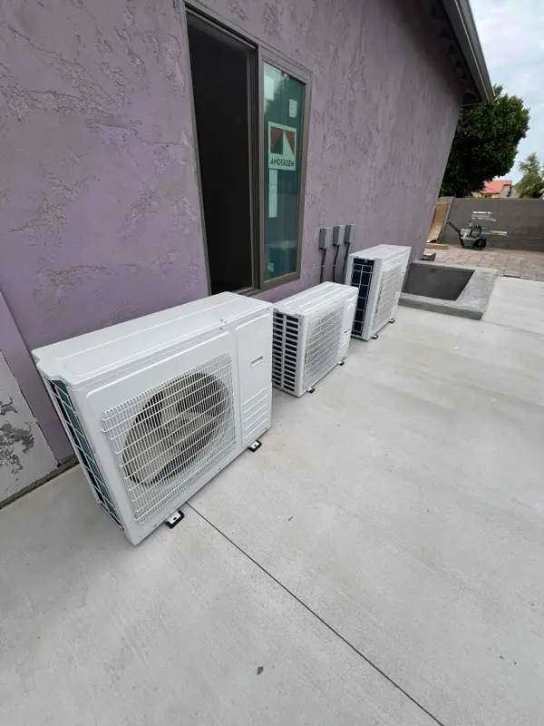 Multiple outdoor AC units installed at a Mesa, AZ home